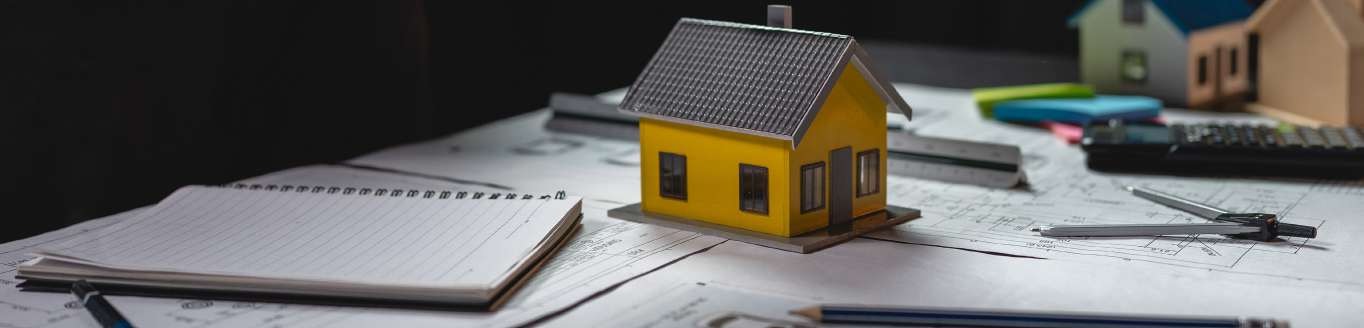 Architectural model and engineering plans